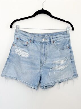 AMERICAN EAGLE Highest Rise 90s Boyfriend Denim Jean Shorts Distressed Size 6